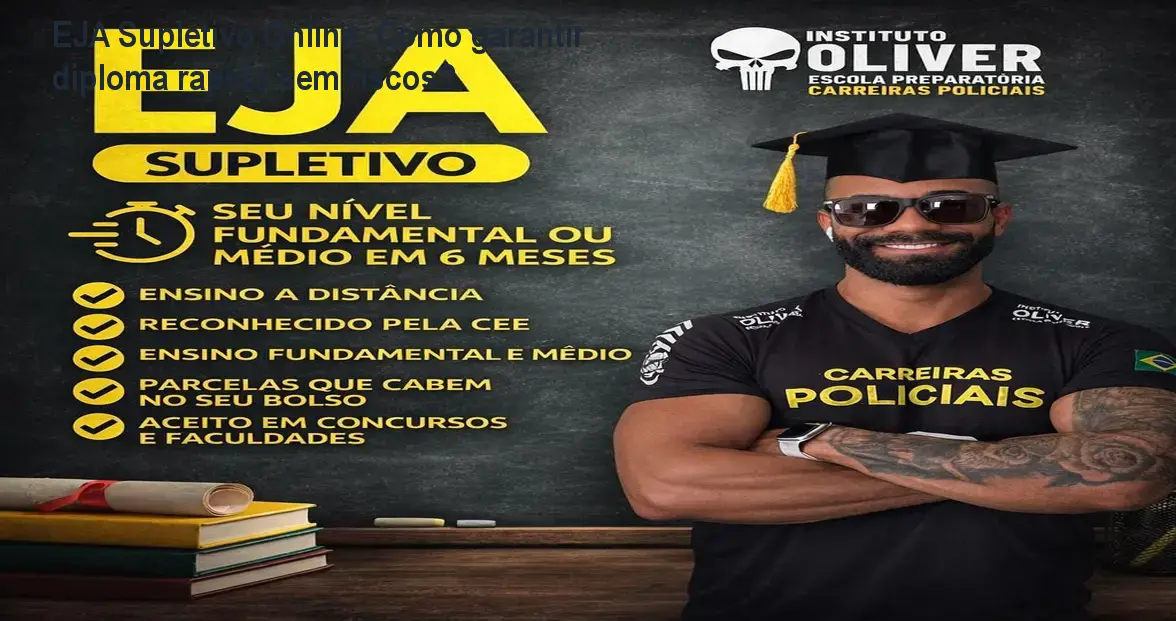 Aluno estudando EJA Supletivo online no Instituto Óliver e recebendo diploma rapidamente