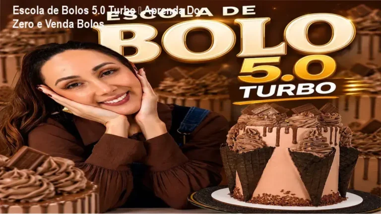 Tela do curso Escola de Bolos 5.0 Turbo mostrando aulas de confeitaria para iniciantes