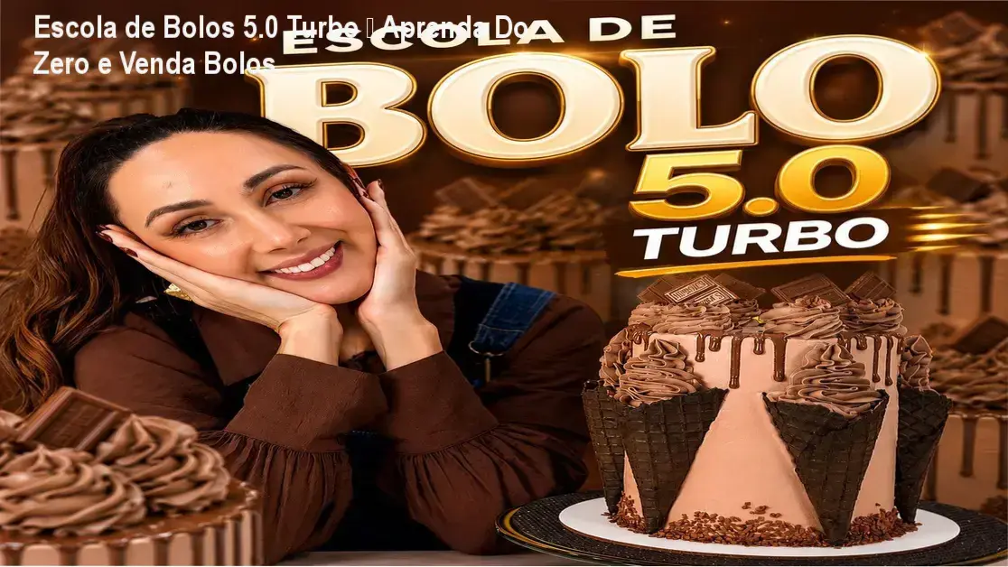 Tela do curso Escola de Bolos 5.0 Turbo mostrando aulas de confeitaria para iniciantes
