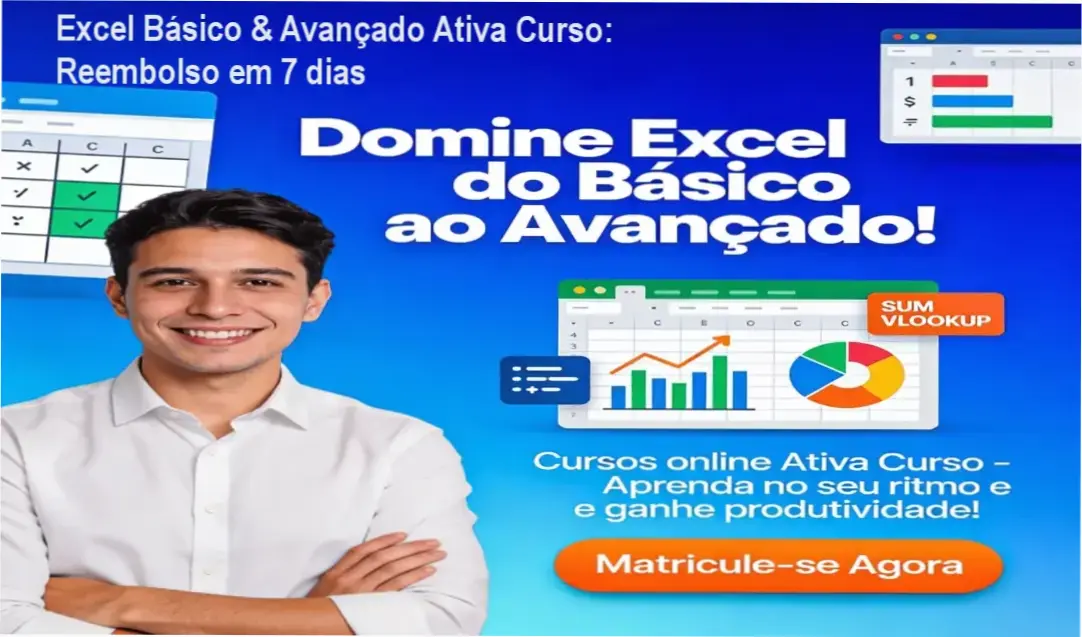 Excel Básico & Avançado Ativa Curso: Reembolso em 7 dias 1 https://ondeaprender.com.br/excel-basico-avancado-ativa-curso-reembolso-7-dias/ Excel Básico & Avançado Ativa Curso – política de reembolso e garantia