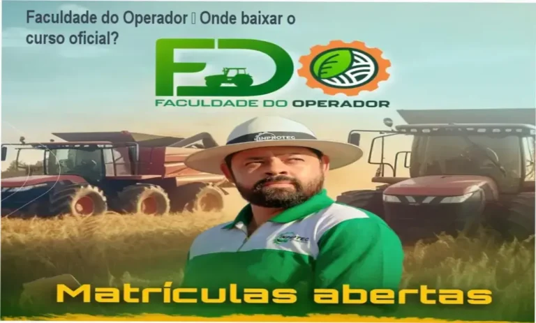 Tela mostrando a página oficial de download do curso Faculdade do Operador
