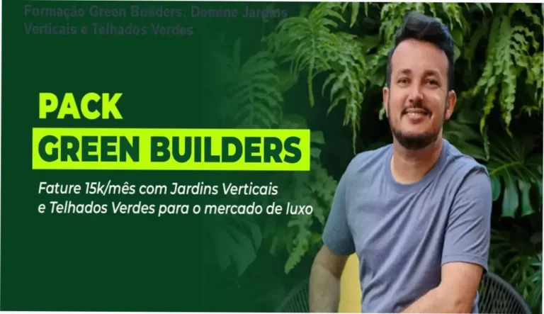 Imagem mostrando projetos de jardins verticais e telhados verdes aprendidos no curso Formação Green Builders