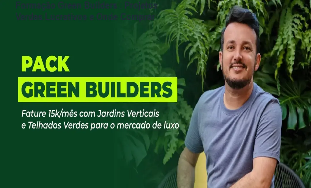 Imagem do curso Formação Green Builders mostrando profissionais instalando um telhado verde, destacando prática e potencial de lucro