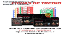 Imagem do Guia Completo de Treinos mostrando GIFs de exercícios para uso em casa