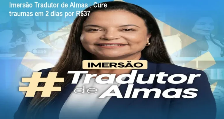 Imagem da Dra. Andréa Vermont apresentando a Imersão Tradutor de Almas, mostrando como curar traumas em dois dias.