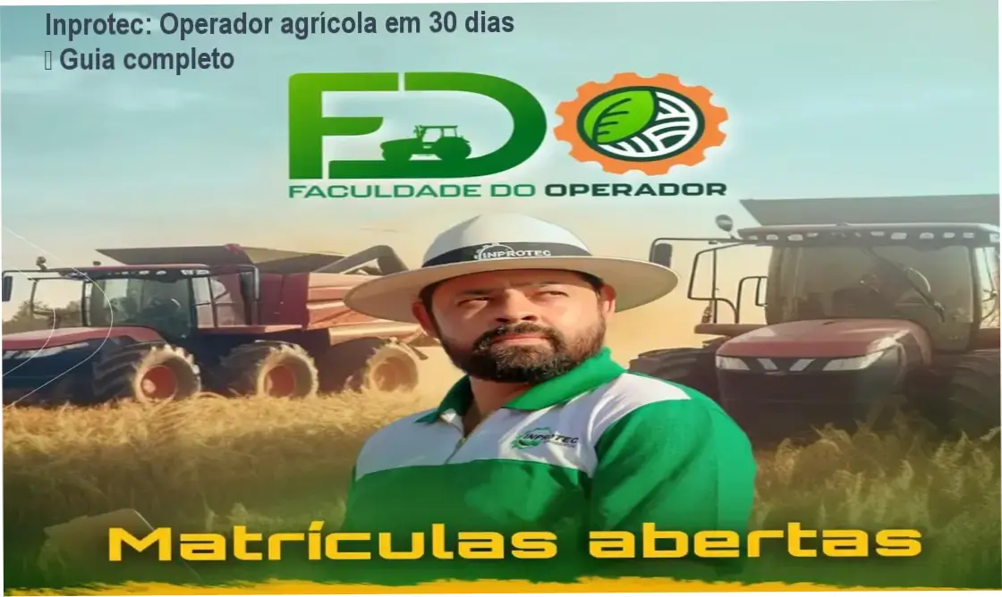 Inprotec: Operador agrícola em 30 dias – Guia completo 1 https://ondeaprender.com.br/inprotec-operador-agricola-30-dias-guia-completo/ Inprotec Treinamentos – cronograma do curso de operador agrícola, carga horária total e dedicação diária
