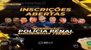 Aula do Intensivão Turbo para Polícia Penal do Ceará mostrando o cronograma de metas diárias na plataforma Hotmart