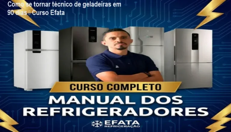 Imagem ilustrativa do Manual dos Refrigeradores Efata mostrando manutenção de geladeira Frost Free e estratégias de revenda