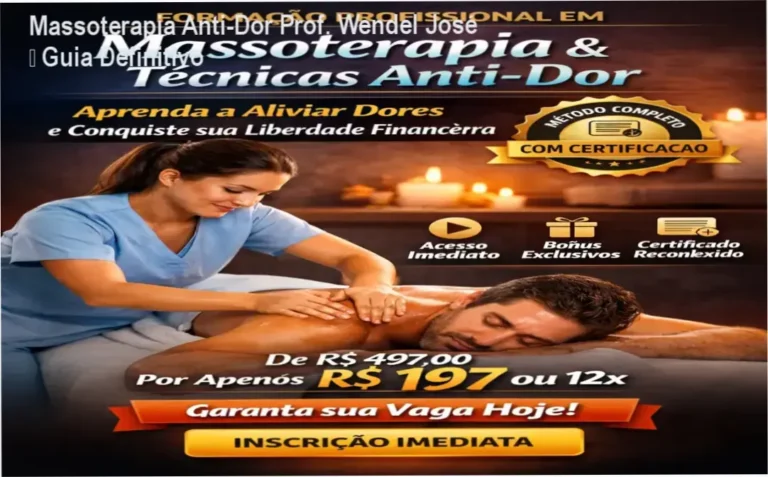 Mão aplicando técnica de massoterapia anti‑dor ensinada por Prof. Enf. Wendel José