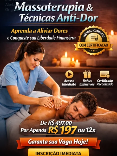 Massoterapia e Técnicas Anti-Dor Prof. Enf. Wendel José no Curso Online: Alertas de Pirataria e Como Comprar o Original.