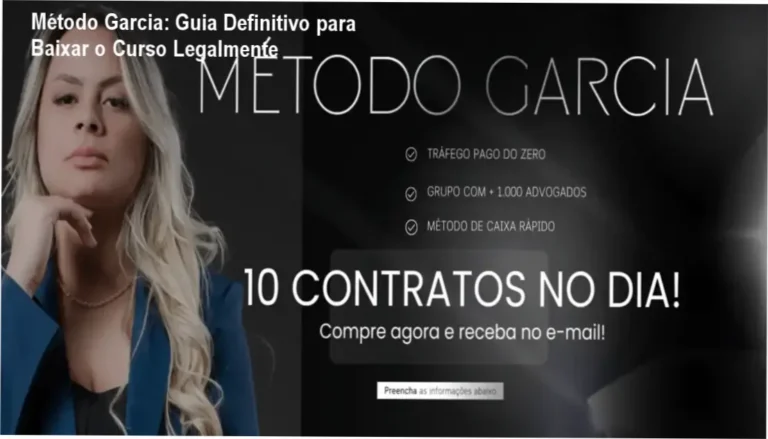Imagem ilustrativa mostrando a página oficial de download do curso Método Garcia