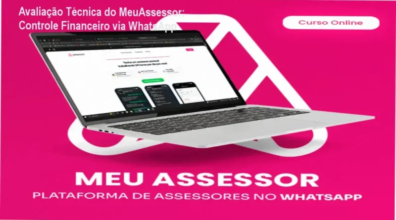 Tela do chat WhatsApp mostrando o MeuAssessor registrando despesas e lembretes automaticamente