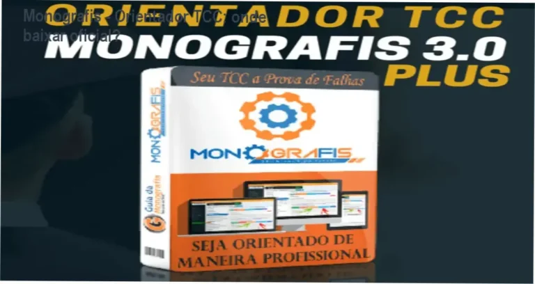 Tela da plataforma Monografis - Orientador TCC mostrando interface de download oficial