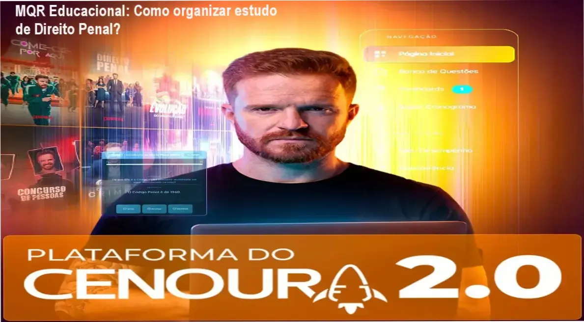 Captura da tela da Plataforma do Cenoura 2 mostrando flashcards e mapa mental de Direito Penal