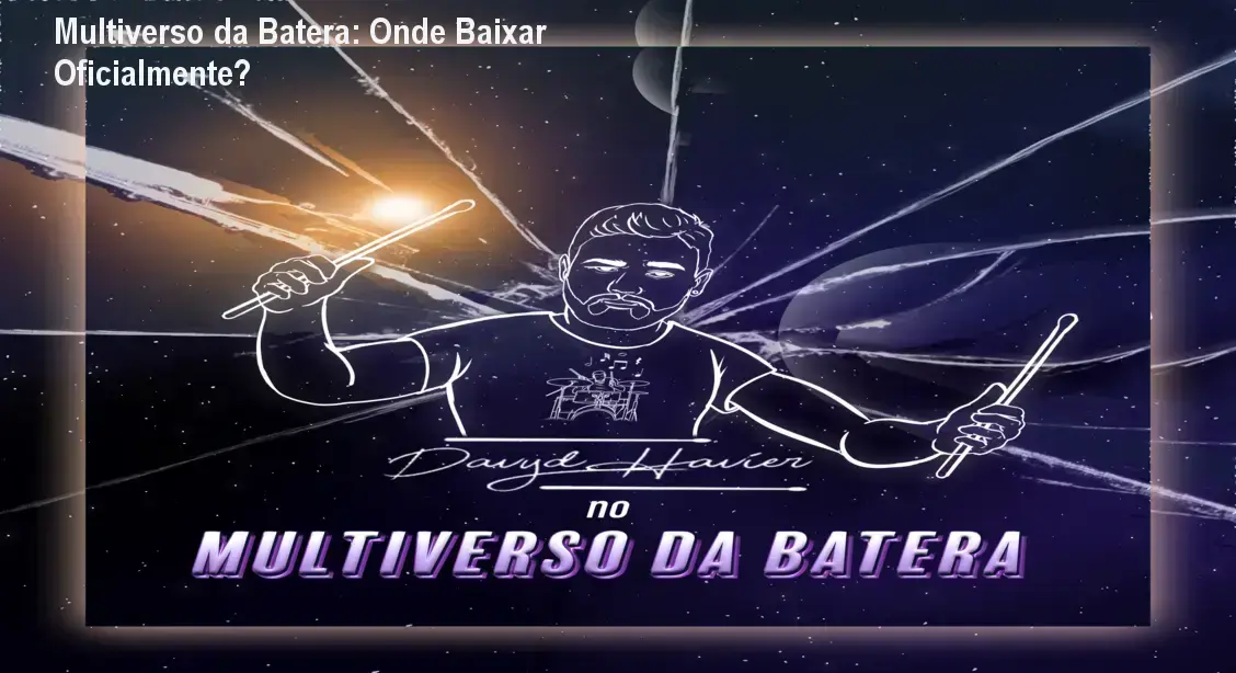 Imagem ilustrativa do curso Multiverso da Batera mostrando a capa do material e indicação de download oficial