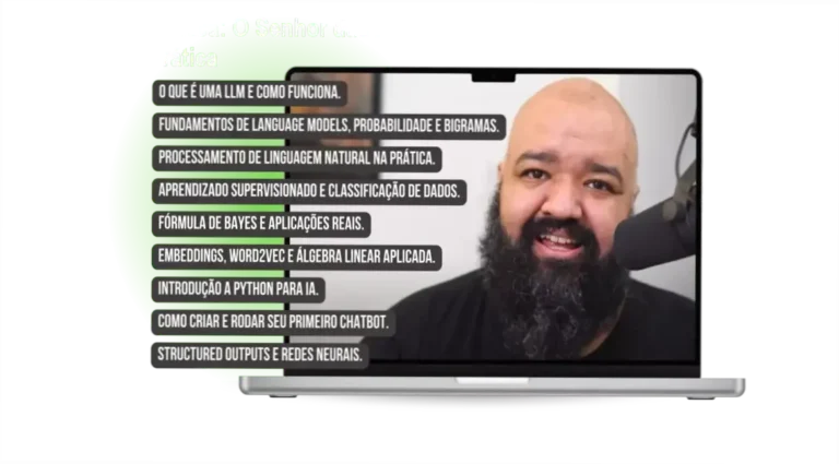 Capa do review do curso O Senhor das LLMs mostrando IA prática e aplicação real