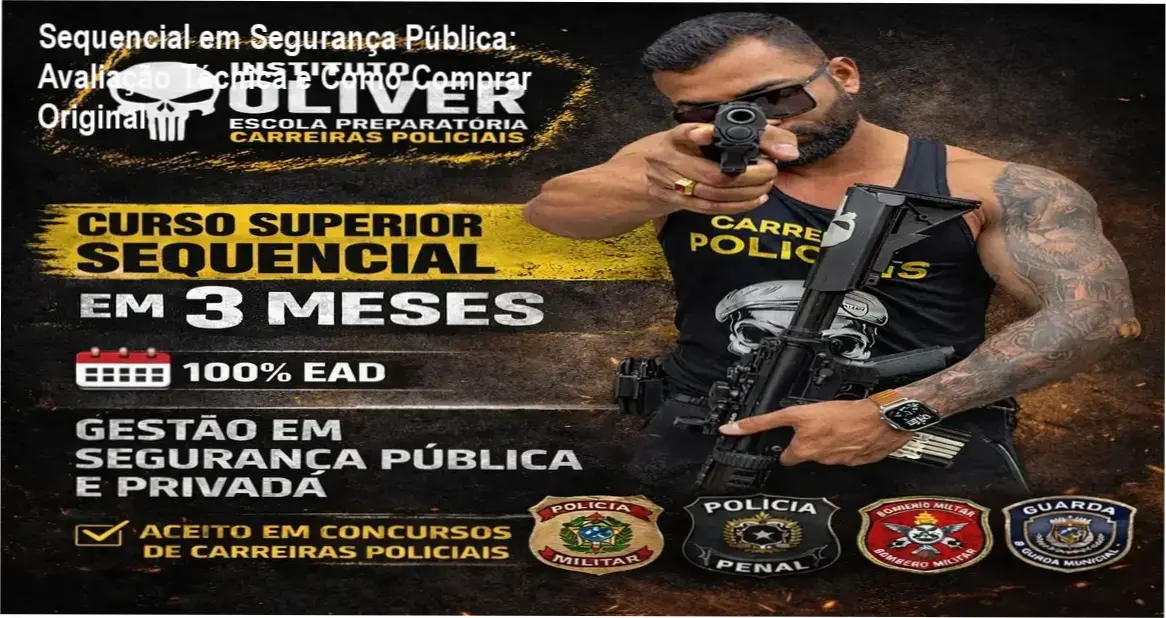 Imagem do certificado do Curso Sequencial em Gestão de Segurança Pública e Privada reconhecido pelo MEC
