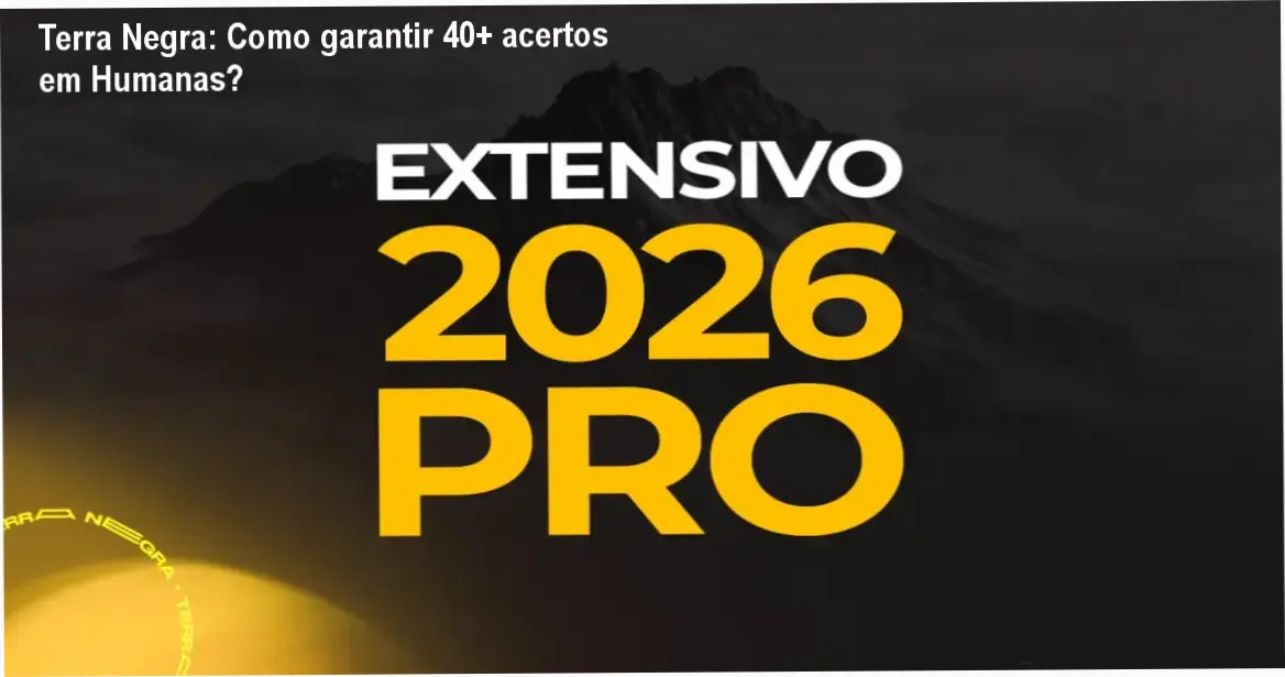 Curso Extensivo PRO da Terra Negra com aulas particulares e material impresso focado em Humanas para vestibulares.