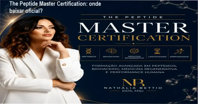 Tela mostrando a página de download oficial da The Peptide Master Certification na Hotmart