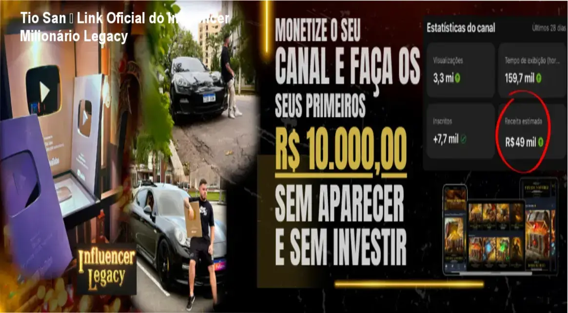 Tio San – link correto e acesso oficial ao Influencer Milionário Legacy