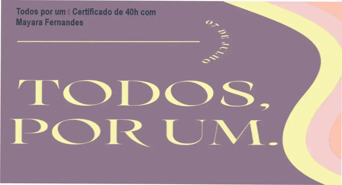 Todos por um – Certificado de 40h com Mayara Fernandes 1 https://ondeaprender.com.br/todos-por-um-certificado-40h-mayara-fernandes/ Todos por um de Mayara Fernandes – certificado de 40h e reconhecimento