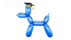 Aluna montando cenário de balões usando técnicas avançadas do curso Universidade Cenário Balões 2.0
