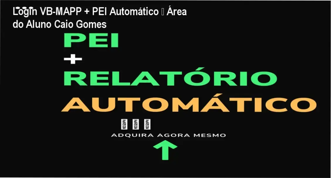VB-MAPP + PEI Automático de Caio Gomes – login da área de membros