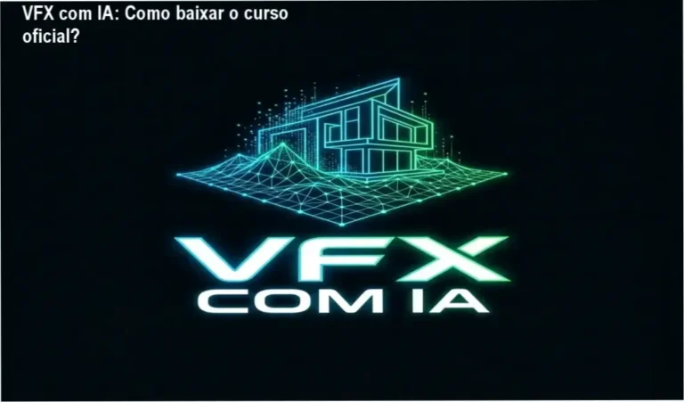 Tela mostrando o download oficial do curso VFX com IA em um dispositivo móvel