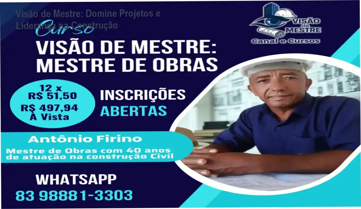 Instrutor Antônio Firino ensina leitura de projetos de obra no curso Visão de Mestre