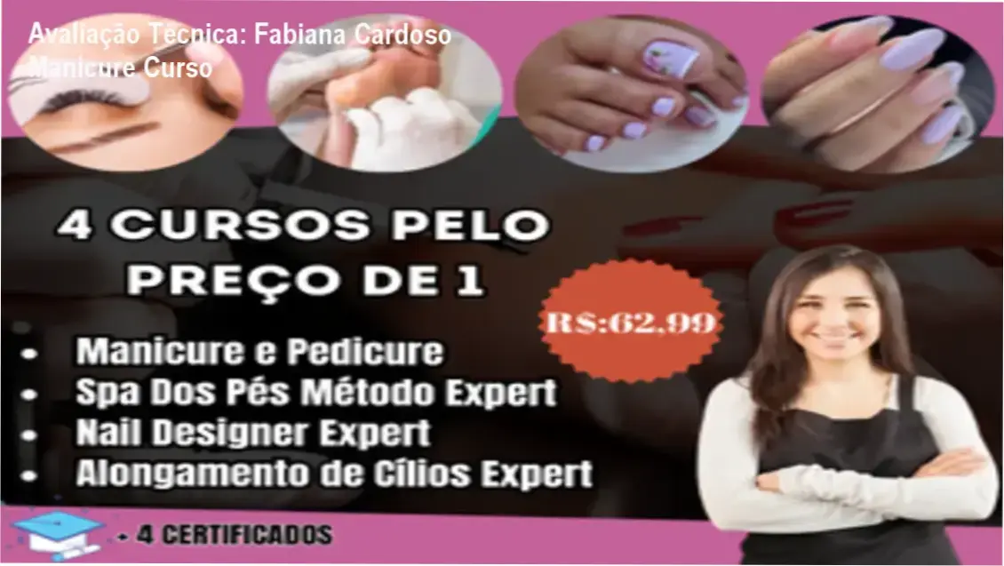 Guia explicativo sobre o produto digital Fabiana Cardoso Manicure Curso