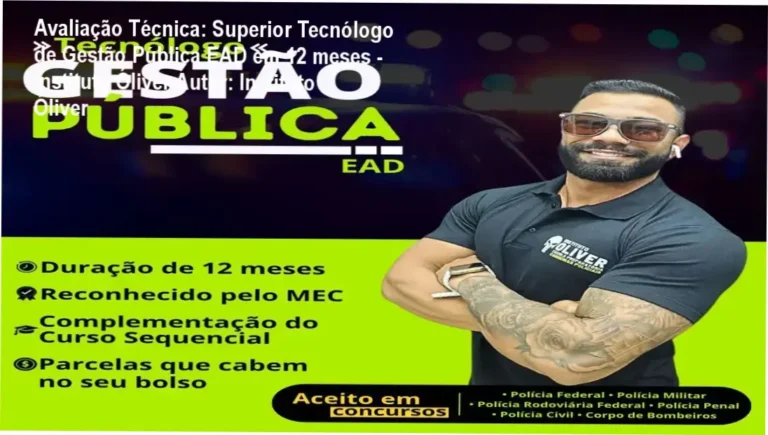 Guia explicativo sobre o produto digital Superior Tecnólogo de Gestão Pública EAD em 12 meses - Instituto Óliver Autor: Instituto Óliver
