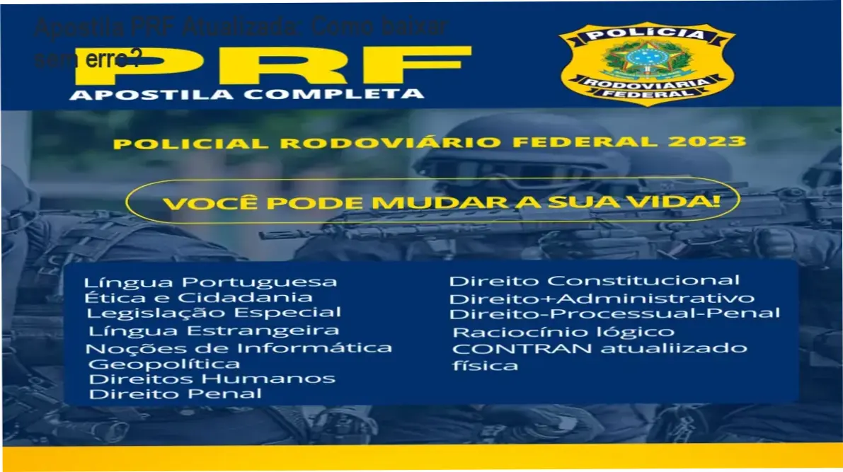 Capa da Apostila PRF Atualizada pronta para download em PDF