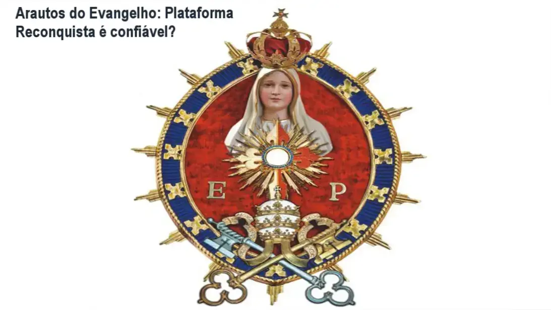 Logo dos Arautos do Evangelho sobre a interface da Plataforma Reconquista de cursos católicos
