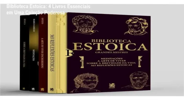Box Biblioteca Estoica com 4 livros clássicos sobre filosofia e desenvolvimento pessoal