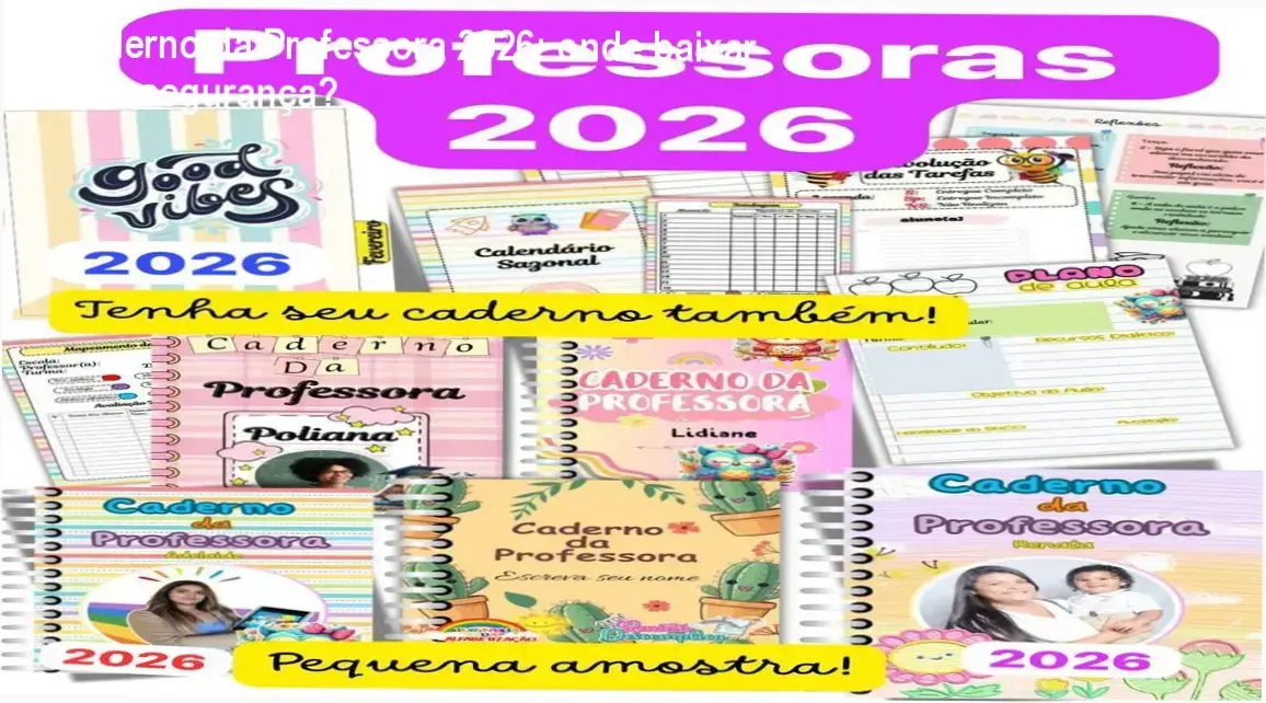 Capa do Caderno da Professora 2026 com Sondagem Diagnóstica editável no Canva