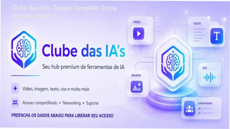 Clube das IA's: Dossiê Completo Sobre Acesso e Custo 1 https://ondeaprender.com.br/ Painel do Clube das IA's mostrando acesso centralizado a ferramentas de inteligência artificial