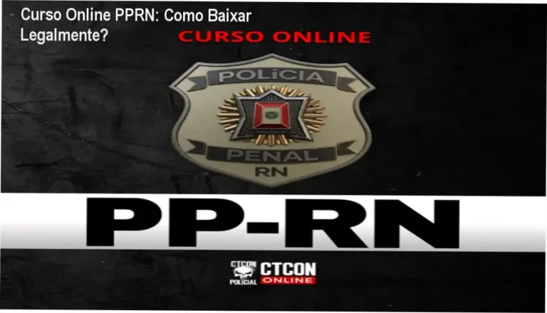 Imagem mostrando a tela de acesso ao Curso Online Polícia Penal RN com destaque para o botão de download seguro