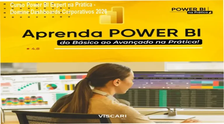 Curso Power BI Expert na Prática - Domine Dashboards Corporativos 2026 4 https://ondeaprender.com.br/guitarra-rock-academy-ozielzinho-conteudo-vitalicio/ Captura de tela destacando a criação de um dashboard interativo no Power BI, com elementos práticos do curso 2026
