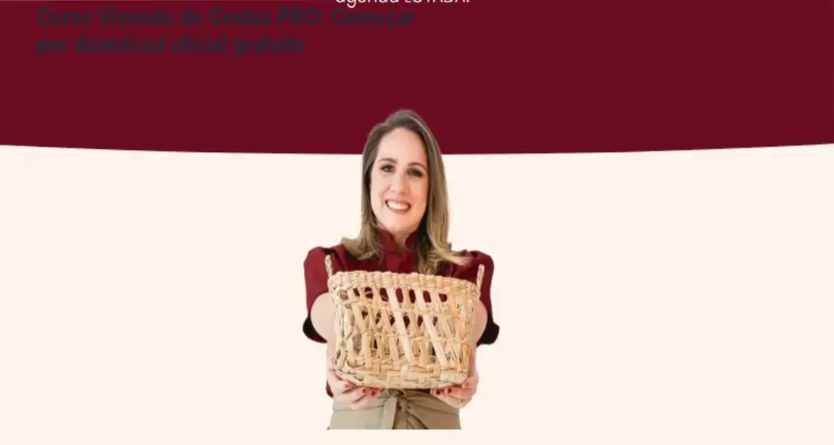 Curso Vivendo de Cestas PRO: Comoçar por download oficial gratuito 1 https://ondeaprender.com.br/curso-vivendo-de-cestas-pro-d-downloada3-ou-pago/ Imagem destacando o título do Curso Vivendo de Cestas PRO com alunas demonstrando montagem de cestas de palha e grazing boxes