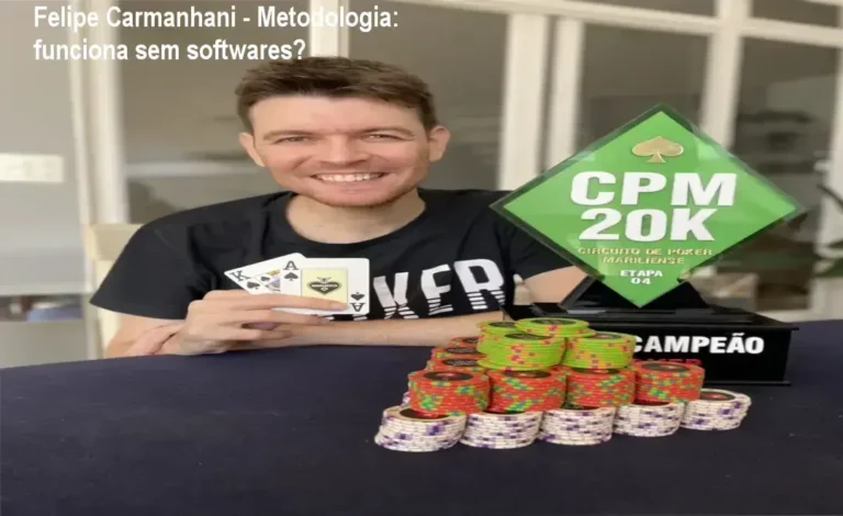Foto do instrutor Felipe Carmanhani apresentando estratégias profissionais de poker avançadas