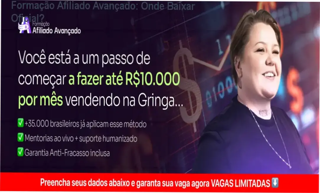 Tela mostrando a página oficial de download da Formação Afiliado Avançado