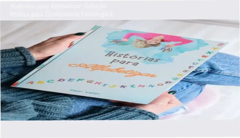 Capa ilustrada de histórias para alfabetizar com destaque para crianças no phase de aprendizado da linguagem