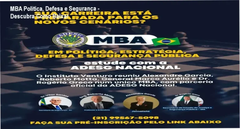 MBA Política, Defesa e Segurança - Descubra Como Baixar 7 https://ondeaprender.com.br/preparatorio-oliver-guarda-municipal-vitoria-es-don-voids-sobre-download/ Capa do guia do MBA em Política com detalhes sobre certificação, conteúdo e instituições envolvidas.