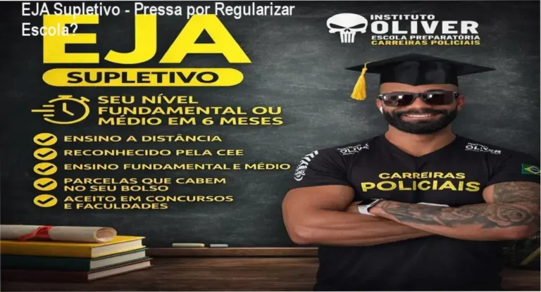 EJA Supletivo - Pressa por Regularizar Escola? 9 https://ondeaprender.com.br/ EJA Supletivo Instituto Óliver - Solução para concluir ensino fundamental ou médio online em 6 meses, com foco em carreiras policiais.