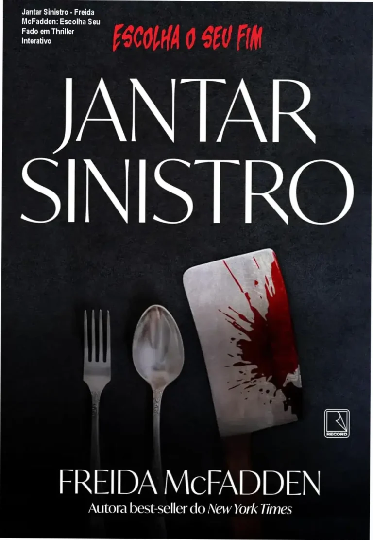 Capa do livro 'Jantar Sinistro' de Freida McFadden em capa comum com descrição intrigante e arte chavalhada