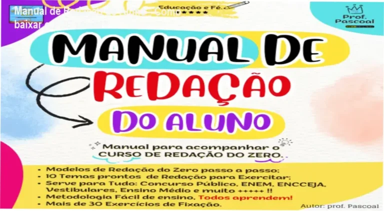 Manual de Redação do Aluno – Como baixar o PDF oficial? 3 https://ondeaprender.com.br/metodo-speakai-ingles-facil-onde-baixar-gratuito/ Capa do Manual de Redação do Aluno pronta para download em PDF
