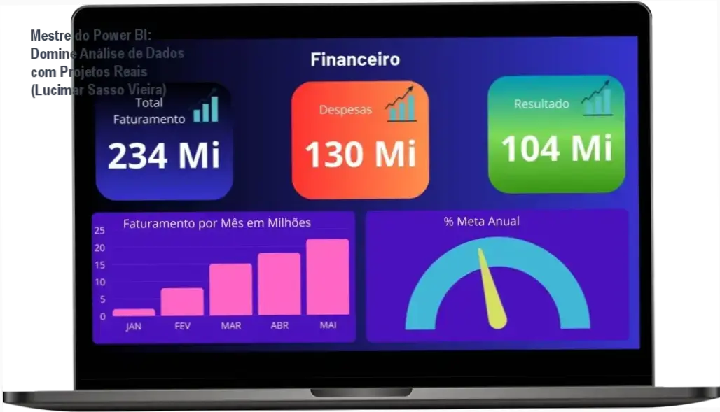 Mestre do Power BI: Domine Análise de Dados com Projetos Reais (Lucimar Sasso Vieira) 1 https://ondeaprender.com.br/mestre-do-power-bi-o-curso-completo-para-dados/ Mestre do Power BI: Aluno seguindo um tutorial prático de dashboard com o instrutor Lucimar Sasso Vieira