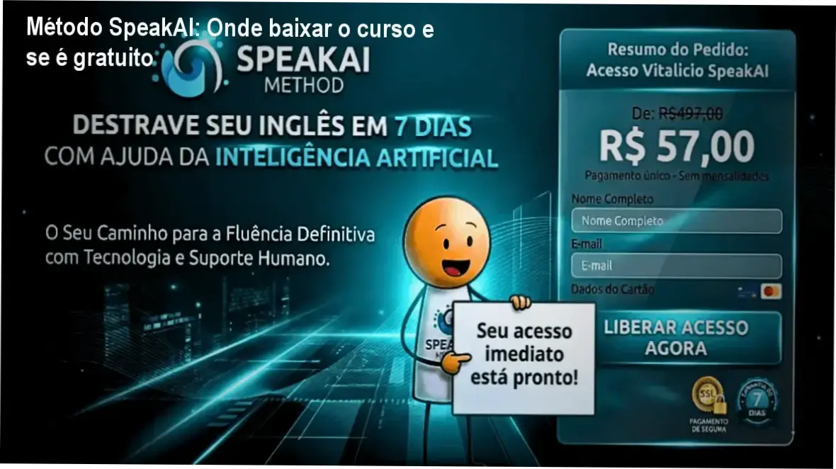 Método SpeakAI: Onde baixar o curso e se é gratuito 1 https://ondeaprender.com.br/metodo-speakai-ingles-facil-onde-baixar-gratuito/ Tela do Método SpeakAI com frases em inglês e pronúncia aportuguesada no celular