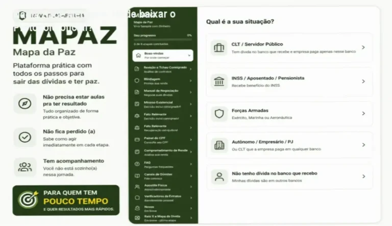 Tela mostrando o site oficial do Protocolo Nadia Pace com botão de acesso ao curso