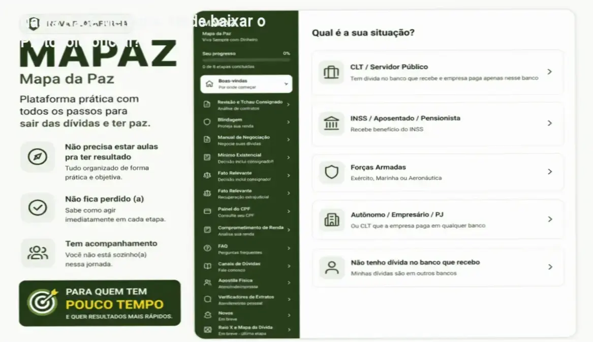 Tela mostrando o site oficial do Protocolo Nadia Pace com botão de acesso ao curso